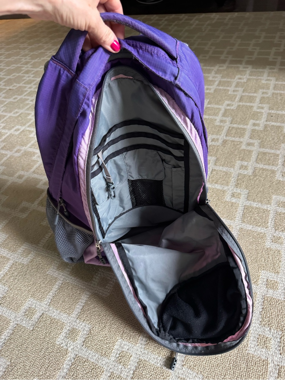 L.L. Bean North Ridge Backpack Purple Laptop Hiking School Travel Daypack - Picture 7 of 14